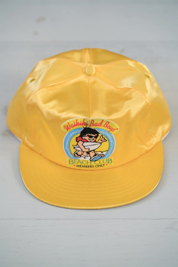 Vintage Shiny Gold Waikiki Bad Boys Beach Club Strapback Hat