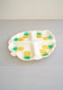Cute Vintage Leaf-Shaped Shell Pineapple Hawaii Platter Tray