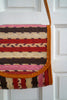 Vintage Striped Red and Pink Straw Crossover Bag