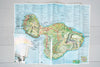 Vintage 1980s Set of 3 Colorful Folding Hawaiian Map Prints