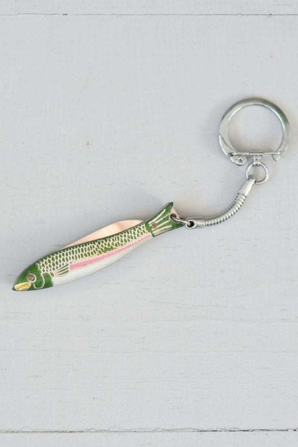 Vintage Japanese Colorful Fish Folding Knife Keychain