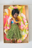 Vintage 1960s Collectible Elsie Denney Honolulu Hawaii Doll With Colorful Dress & Original Box