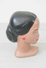Vintage 1960s Holland Mold Simple, Modern Hawaiian Bust Sculpture - Low Bun & Red Earrings