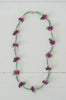 Short Beaded Purple Tropical Flower Necklace