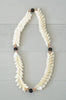 Vintage Authentic Shell and Wood Bead Lei Necklace
