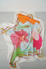Vintage Bright Colorful Hibiscus Flower Silk Scarf