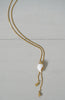 Vintage Avon Long Gold Lucite Shell Lariat Necklace