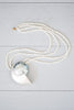 Long Mother-of-Pearl Beaded Necklace With Large Shell Pendant