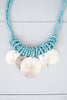 Pale Blue Beaded Capiz Shell Necklace