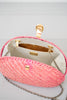 Vanessa Pink Wicker Glam Purse With Gold Clasp