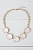 Vintage Chunky Gold-Tone Costume Necklace With Opal-Like Medallions