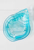 Vintage Set of 3 Bright Blue Glass Shell Nesting Dishes