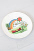 Vintage Hand-Painted Hawaii Souvenir Plate With Rainbow Colors and 21 Karat Gold Trim