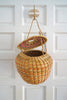 Vintage Round Woven Straw Bucket Basket Bag