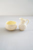 Vintage Collectible Belleek Snail Shell Iridescent Yellow Porcelain Creamer and Sugar Bowl Set