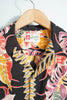 Hilo Hattie Black and Rainbow Leaf Men's Medium Hawaiian Button-Up Shirt