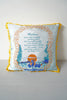 Vintage 1940s - 1950s Light Blue and Gold Silky Mother Hawaiian Souvenir Pillow