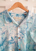 Tommy Bahama 100% Silk Sky Blue Tropical Jungle Men's XXL Button-Up Shirt
