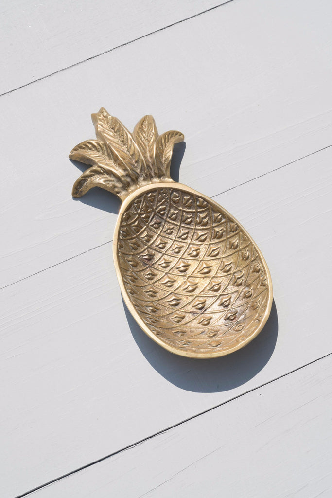 Vintage Solid Brass Pineapple Catchall Dish