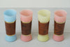 Vintage 1960s Set of 4 Hawaiian Siesta Ware Frosted Glass and Mahogany Tumblers