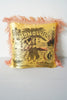 Vintage 1940s - 1950s Honolulu Hawaii Gold and Pink Hula Silky Fringe Pillow