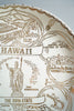 Vintage Gold and Cream Hawaii 50th State Souvenir Aloha Plate