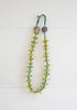 Vintage Green and Yellow Rubber Flower and Kukui Nut Hawaiian Lei Necklace