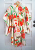 Vintage 1960s Handmade Silk Traditional Japanese Kimono - Child or Young Teen - Red, Green, Phoenix Bird