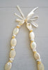 Vintage Hawaiian Nautilus and Ni'ihau Kahelelani Shell Ribbon Lei Necklace