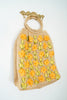 Handmade Vintage Woven Beach Purse with Raffia Flowers and Round Handles