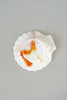 Vintage Swirl Orange and White Akro Agate Marbleized Slag Glass Shell Trinket Dish