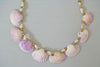 Vintage Purple Shell and Brass Bead Necklace