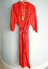 Red Vintage 100% Silk Embroidered Chinese Dragon Kimono Robe