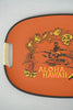 Vintage 1960s Large Red Tilso Hawaii Serving Tray With Aloha Drawings