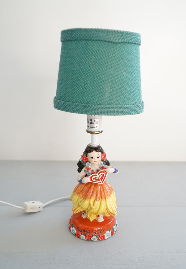 Rare Cute Vintage Roxy Aloha Hula Girl Kid's Bedroom Lamp