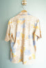 Handmade Vintage 1980s Soft and Stretchy Iris Flower Short Sleeve Collared Men's Shirt