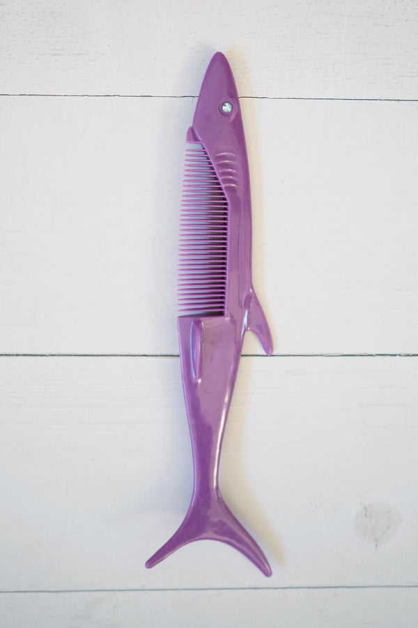 Large Funky Vintage Purple Shark Comb