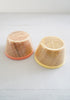 Cute Vintage Set of 2 Plastic and Basketweave Straw Snack / Cereal Bowls