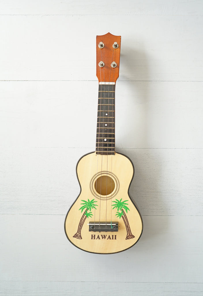 Vintage Hawaii Palm Trees Wooden Ukulele Toy