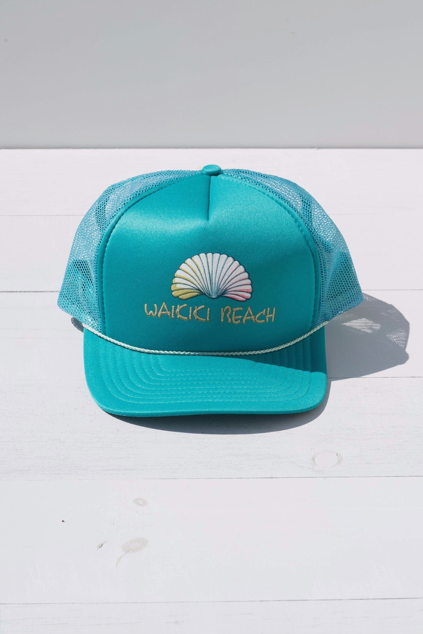 1990s Blue Waikiki Shell Snapback Trucker Hat– Pahina's Aloha