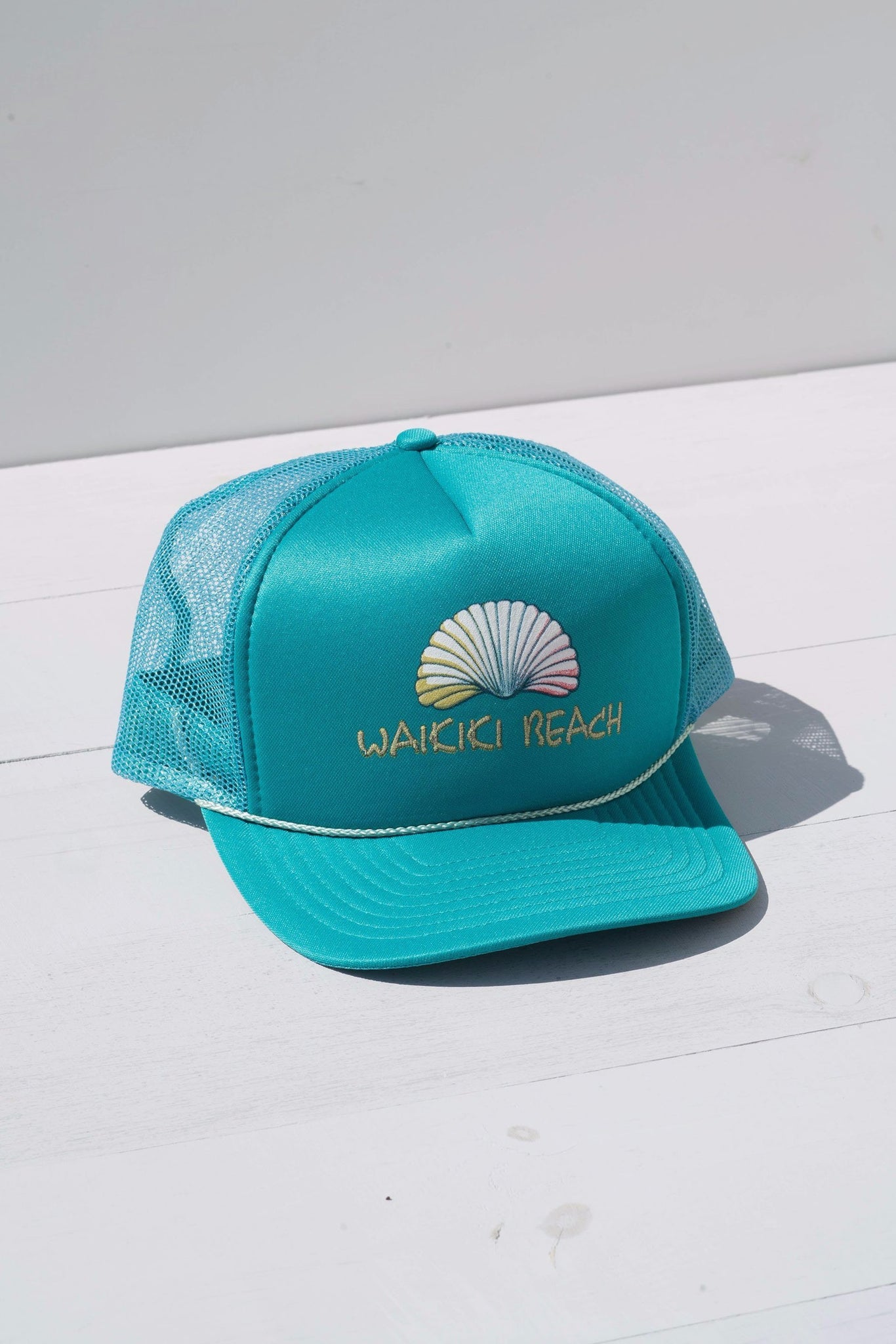 1990s Blue Waikiki Shell Snapback Trucker Hat– Pahina's Aloha