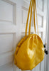Vintage 1980s Yellow Leather Bucket Bag